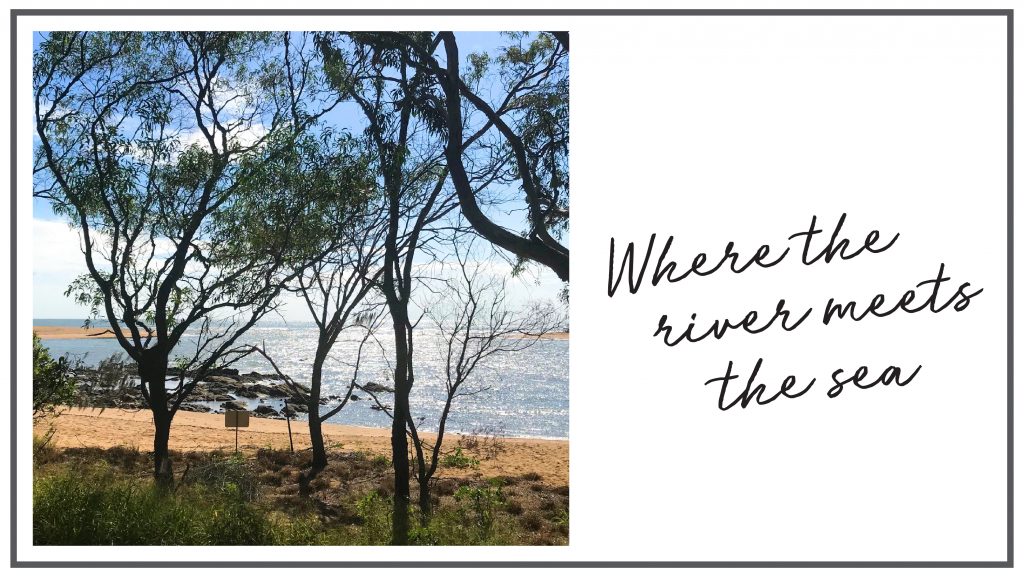 A beach where the river meets the sea